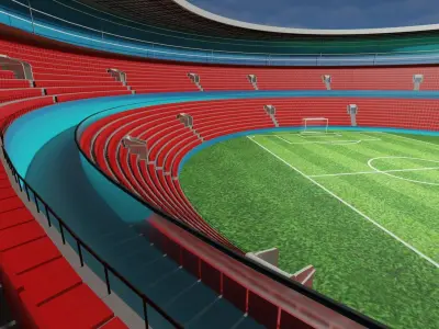 Football Stadium  Low-poly 3D model