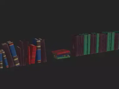 Book pack Low-poly 3D model