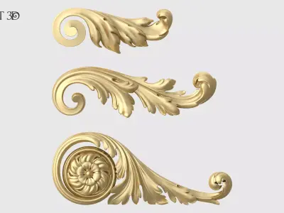 Mini Set Acanthus Leaves 3D print model