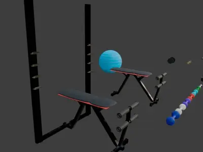 Gym Equipment 3D model buy