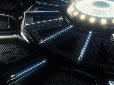 Futuristic American Football and Stage 3D model