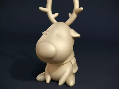 Christmas Cartoon Deer 3D print model