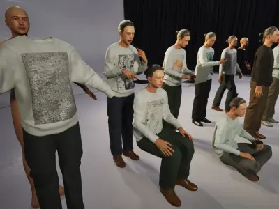 Modular Character - Asian Casual Man - MU2 Low-poly 3D model