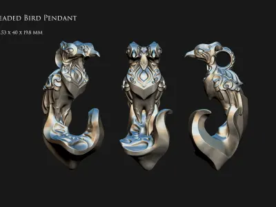 Double-Headed Bird Pendant 3D print model