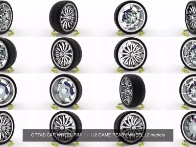 ORTAS CAR WHEEL RIM 111-112 GAME READY WHEEL 3D Model Pack