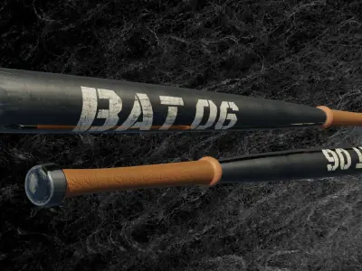 STEEL BASEBALL BAT Low-poly 3D model