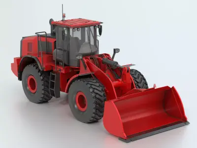 Wheel Fire Engine Red Low-poly 3D model