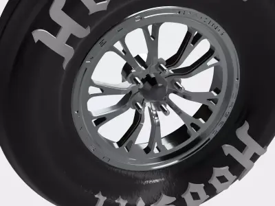 Drag Wheel COMBO Front Weld V Series 15inch 5 stud 3D print model