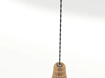 Decorative Wooden Ceiling Lamp 001 3D model