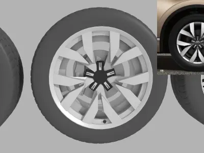 AS rims collection - VW 2018 Low-poly 3D model