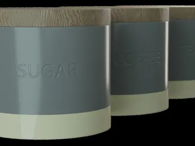 Tea And Coffee Jars Low-poly 3D model