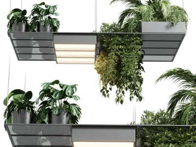 pot light pendant plant light hanging 10 Low-poly 3D model