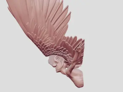 evil angel wall decoration 3D print model