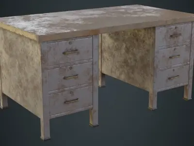 Desk 1D Low-poly 3D model