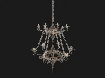 Game ready - Chandelier Low-poly 3D model