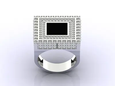 Print Ready STL 3DM  Gents Rings Diamond Men Ring  3D print model 228