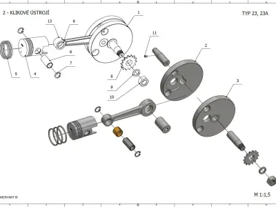 Engine Jawa 50 23 pioneer 3D model