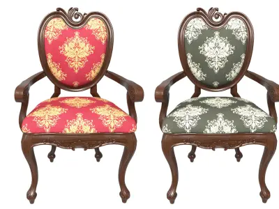 Classic carved chair 06 3D model