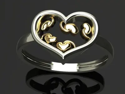 Heart ring 13 3D print model