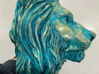 Lion Head Pendant 2 3d print model 3D print model