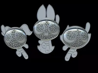 Powerpuff Girls pendants  3D print model