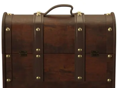 Baron Decorative Storage Trunk Wood Box Low-poly 3D model