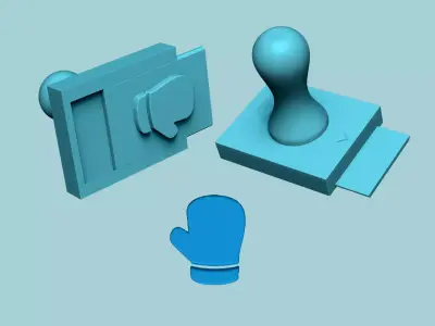 Stamp 38 - Winter Gloves - Fondant Decoration Maker Toy 3D print model