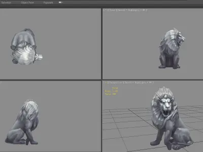 Stone Lion Sculpture - The Lion King Low-poly 3D model
