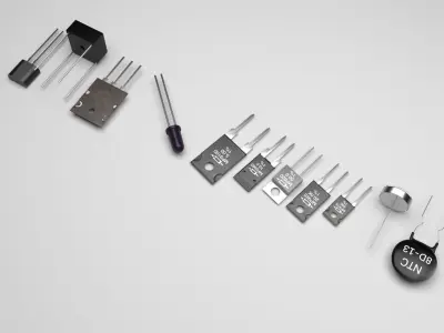 Electronic Components Set 3D model