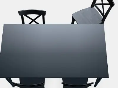 INGATORP - INGOLF Table and 4 chairs 3 Low-poly 3D model