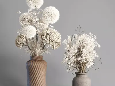 Dry Plants 25  pampas and dried branch 3D model