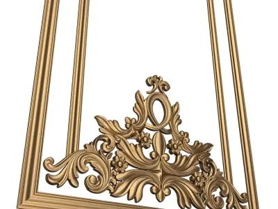 Boiserie Carved Decoration Panel 019 Low-poly 3D model
