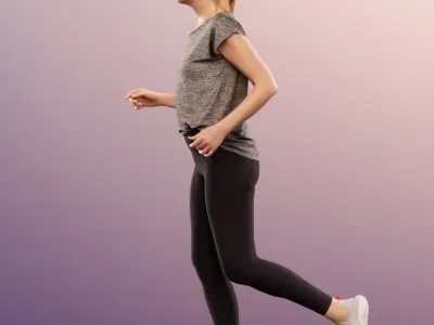 Melina 13466 - Running Athletic Woman  Low-poly 3D model