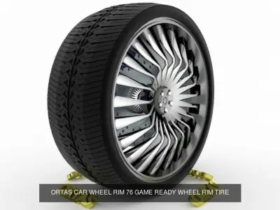 ORTAS CAR WHEEL RIM 75-76 GAME READY WHEEL 3D Model Pack