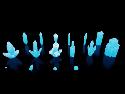 Crystal Rock - UE4 Low-poly 3D model