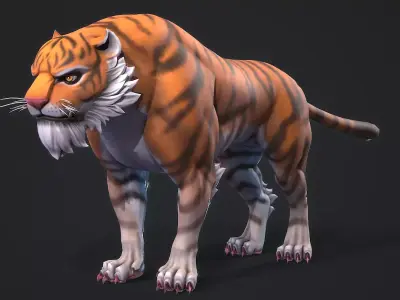  Tiger Low-poly 3D model