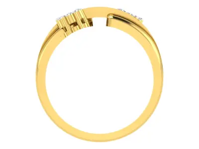 Light Weight Yellow Gold Diamond Ring  -DDS RN 216 3D print model