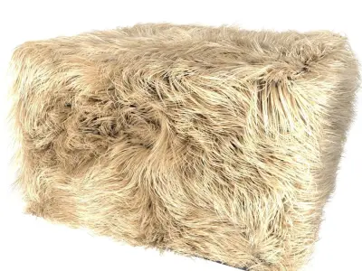 3d model of fur pouf Carito 3D model