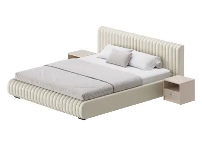Contemporary Fabric Solid Color Standard Bed I 3D model