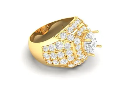 Luxury Men Diamond Ring Jewelry Design  160 3D print model