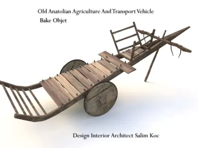 OLD ANATOLIAN AGRICULTURE AND TRANSPORT VEHICLE OX CAR  DESIGN  Low-poly 3D model