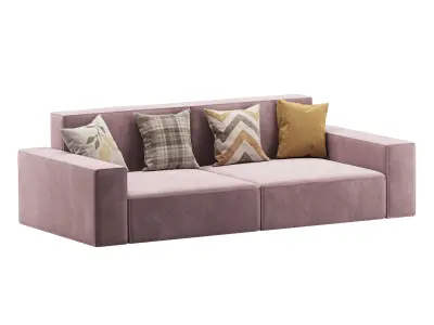 Living Spaces Use Sofa Couch in Grey 3D model