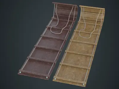 Sled 3B Low-poly 3D model