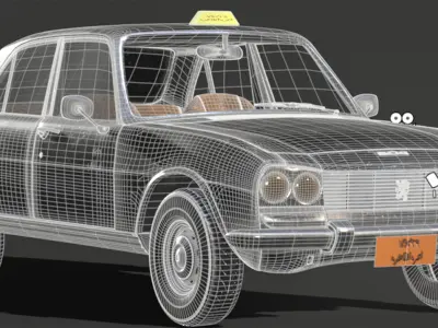 Vintage Egyptian Taxi Low-poly 3D model