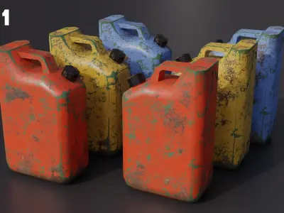 Fuel cans Low-Poly 3d models Low-poly 3D model