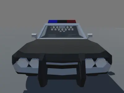 Muscle Car Police Cruiser with Interior MOBILE READY Low-poly 3D model