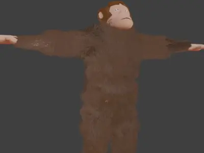 3D Ape A Low-Poly Model chimpanzee Low-poly 3D model