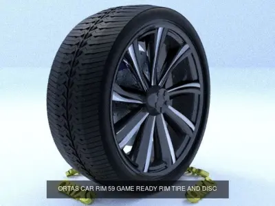 ORTAS CAR RIM 59-60 GAME READY RIM TIRE AND DISC 3D Model Pack