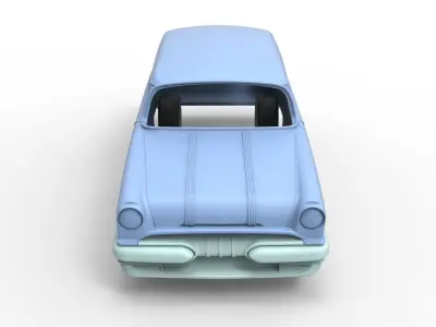Shell and wheels Pontiac Chieftain 1955 Scale 1 to 24 3D print model