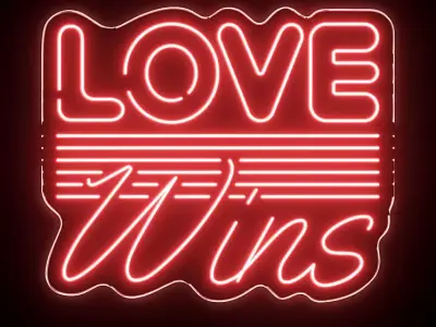 Love Wins Neon Sign 3D model